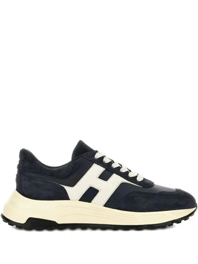 Hogan Hyperlight Suede And Nappa Leather Sneakers Shoes In Black