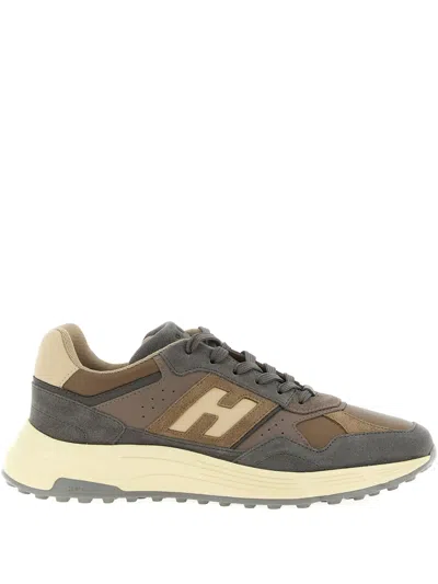 Hogan Hyperlight Suede Leather Sneakers In Brown