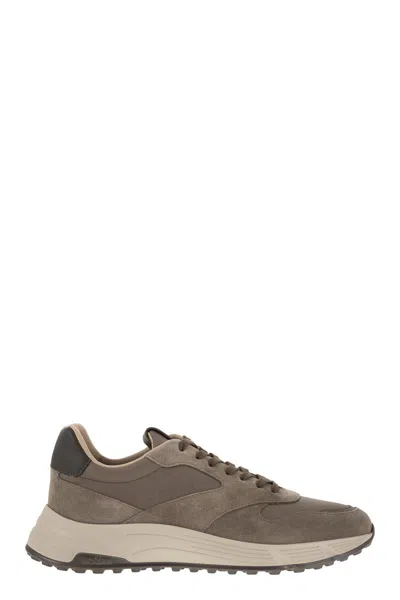 Hogan Hyperlight Trainers In Suede And Fabric In Beige