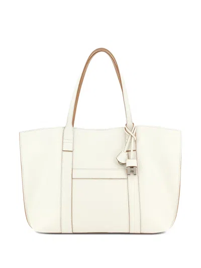 Hogan Initial Charm Strap Tote Bag In White