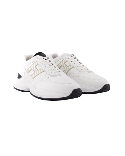 HOGAN INTERACTION ALLACCIATO H LASER SNEAKERS IN WHITE CANVAS