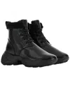 Hogan Interaction Leather Bootie In Blue