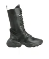 Hogan Interaction Leather Boots In Black