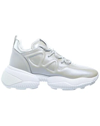 Hogan Interaction Leather Sneaker In Gray