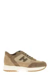Hogan Interactive Logo-patch Sneakers In Brown