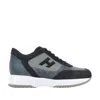 Hogan Interactive Sneakers In Suede And Smooth Leather With Technical Fabric Inserts In Blue