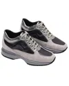 Hogan Interactive Allacciato Metallic-panel Suede Sneakers In Gray