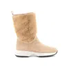 Hogan Interactive Leather Bootie In Neutral