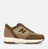 Hogan Interactive Logo-patch Sneakers In Brown