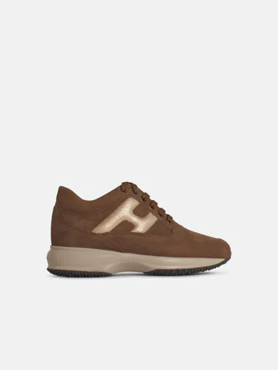 Hogan 'interactive' Brown Suede Sneakers