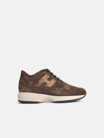 Hogan 'interactive' Brown Suede Sneakers