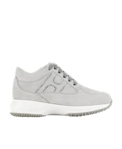 Hogan Interactive Crystal-embellished Sneakers In Gray