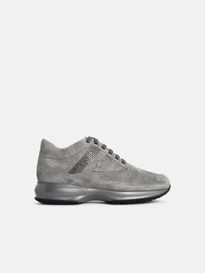 Hogan 'interactive' Grey Suede Sneakers In Gray