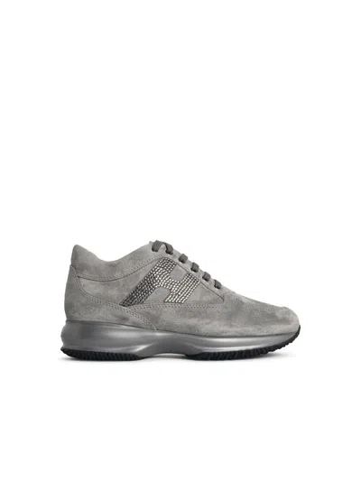 Hogan 'interactive' Grey Suede Sneakers In Gray