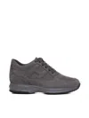 Hogan Interactive Grey Suede Sneakers In Antracite