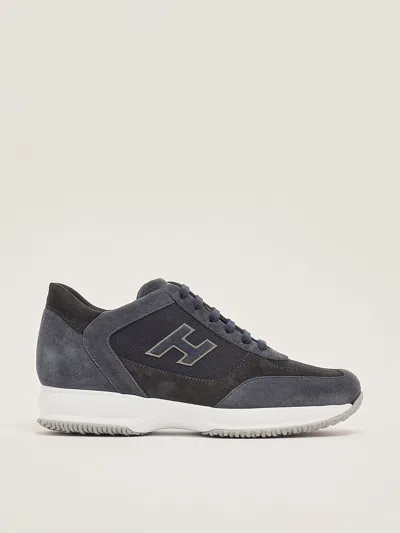 Hogan Interactive H Flock Sneaker In Navy