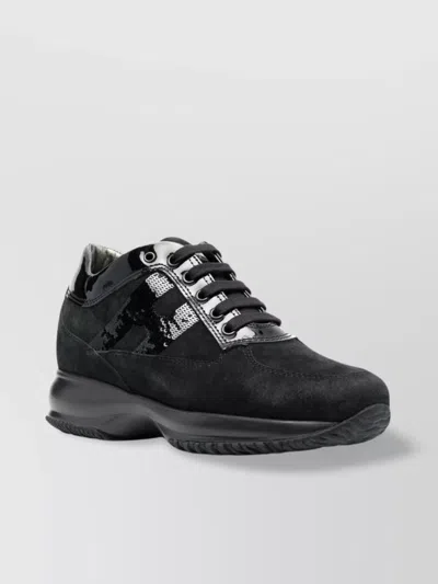 Hogan Interactive H Micro Paillettes Sneakers In Black