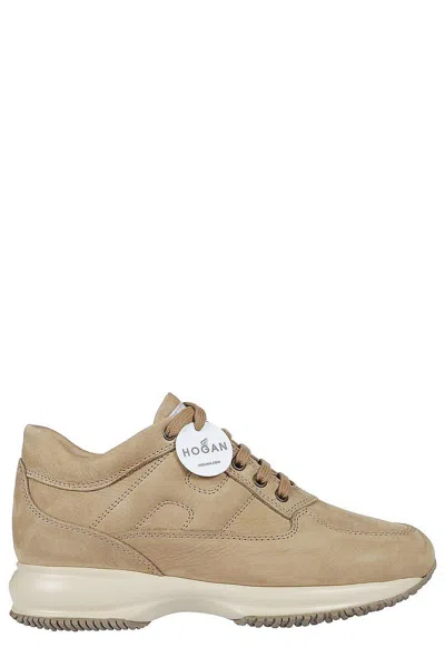 Hogan Interactive Lace-up Sneakers In Cuoio