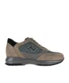 Hogan Interactive Lace-up Sneakers In Gray