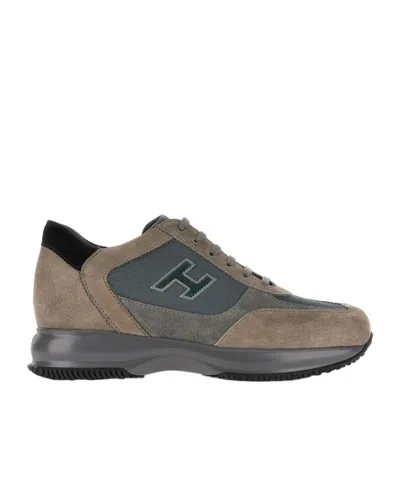 Hogan Interactive Lace-up Sneakers In Gray