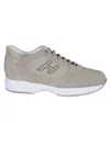 Hogan Interactive Leather And Suede Casual Shoes In Gray