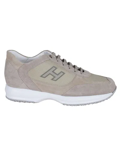Hogan Interactive Leather And Suede Casual Shoes In Gray