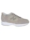 Hogan Interactive Leather And Suede Casual Shoes In Gray