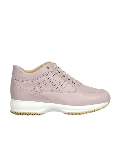 Hogan Interactive Leather Sneakers In Pink
