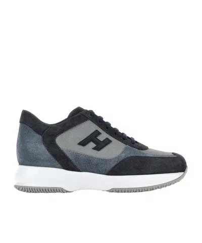 Hogan Interactive Logo-appliqué Sneakers In Black