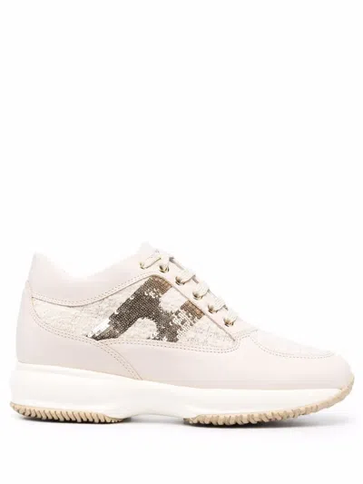 Hogan Interactive Low-top Sneakers In Nude