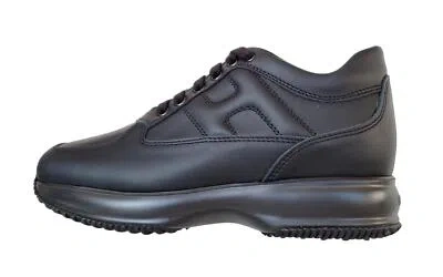 Pre-owned Hogan Interactive Man Fastened Hxm00n000101pob999 Black Leather