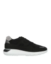 Hogan Interactive Man Sneakers Black Size 9 Leather, Textile Fibers In Black