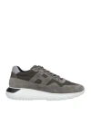 Hogan Interactive Man Sneakers Grey Size 9 Leather, Textile Fibers In Gray