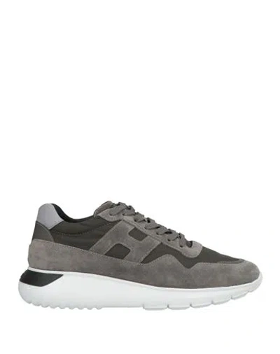 Hogan Interactive Man Sneakers Grey Size 9 Leather, Textile Fibers In Gray