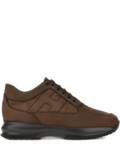 Hogan Interactive Sneakers In Brown