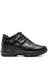 Hogan Round-toe Lace-up Sneakers In Black