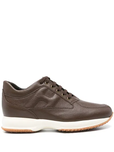 Hogan Interactive Sneakers In Brown