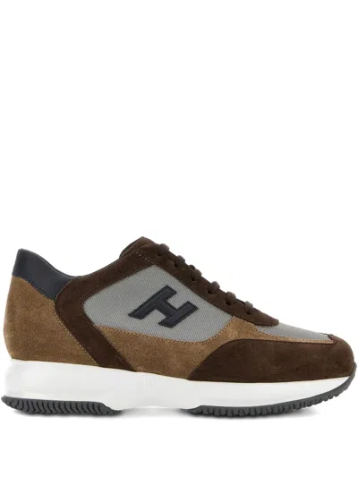 Hogan Interactive Sneakers In Brown