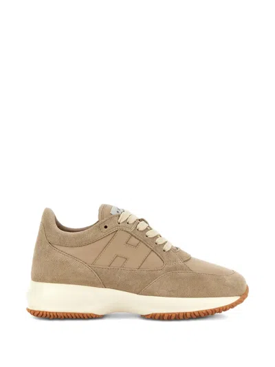 Hogan Beige Interactive H713 Lace-up Sneakers In Neutral