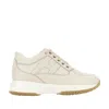 Hogan Interactive Sneakers With Unique Leather In Neutral
