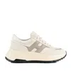 Hogan Beige Sneakers With Padded Ankle And Logo Accents In White