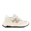 Hogan Beige Sneakers With Padded Ankle And Logo Accents In White