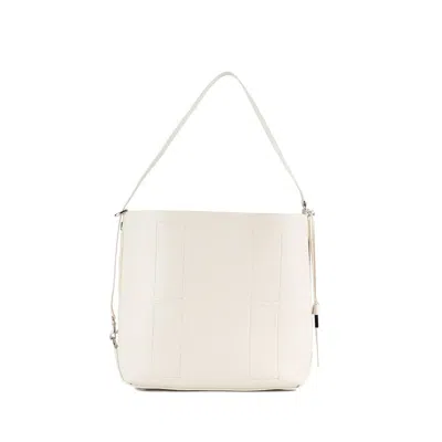 Hogan Ivory Medium Hobo Hocket Bag In White