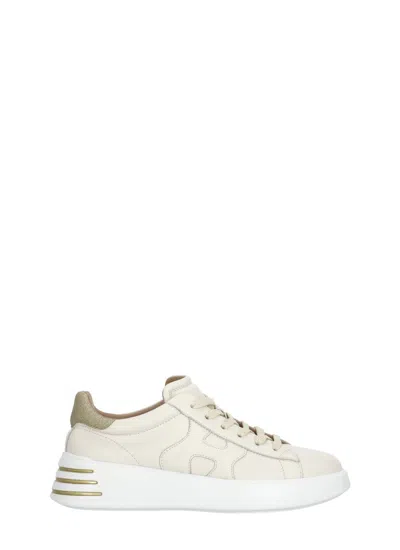 Hogan Ivory Rebel Lurex Laces Sneakers In White