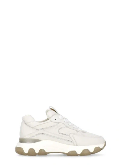 Hogan Ivory Smooth And Suede Leather Sneakers