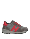 Hogan Babies'  Junior Toddler Boy Sneakers Grey Size 9c Leather, Textile Fibers In Gray