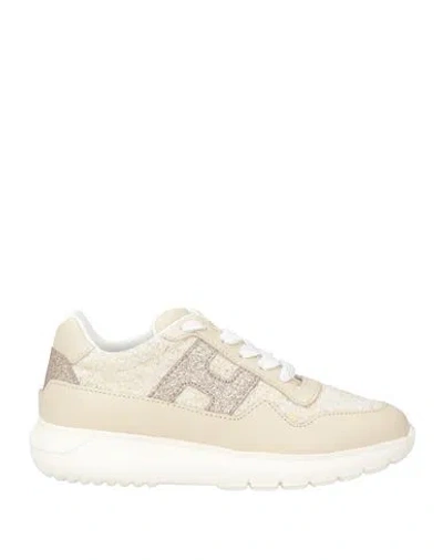 Hogan Babies'  Junior Toddler Girl Sneakers Beige Size 10c Leather, Textile Fibers
