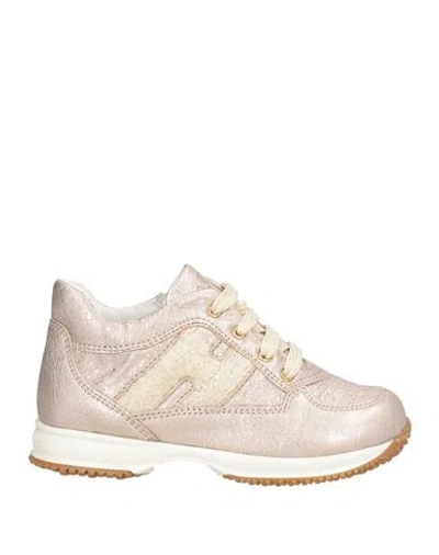 Hogan Babies'  Junior Toddler Girl Sneakers Rose Gold Size 9.5c Leather, Textile Fibers In Metallic