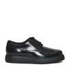 Hogan Lace-up Black Leather Shoes With Textured Sole In Black