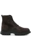 Hogan Lace-up Chunky-sole Boots In Brown